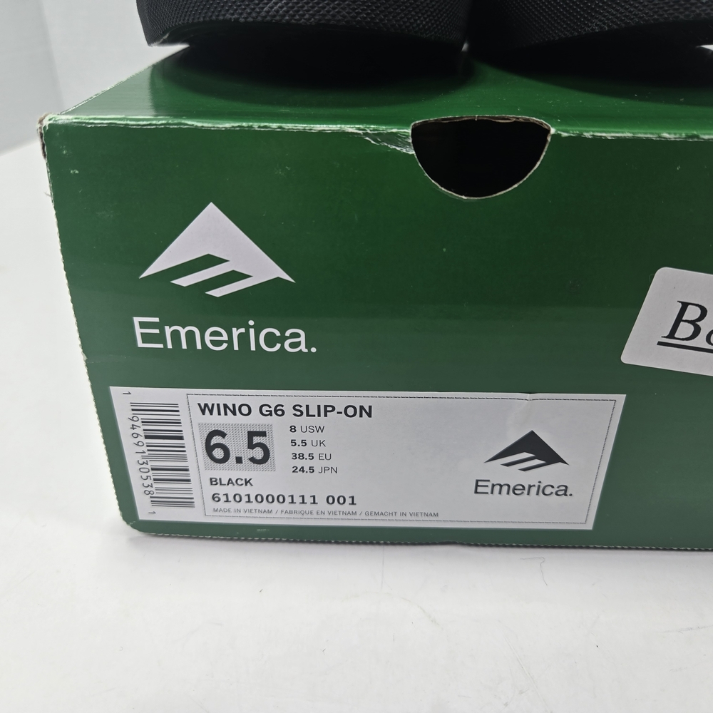 Emerica Wino G6 Slip-on Black Slip-On Sneakers Men's Size 6.5 Women's Size 8 - Picture 12 of 13